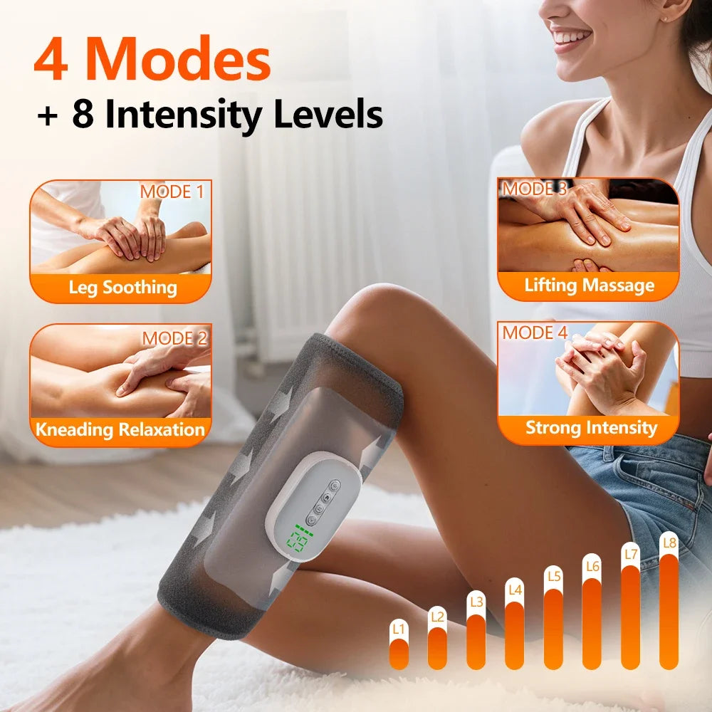 Wireless Air Compression Calf Massager – 4 Modes & Heat