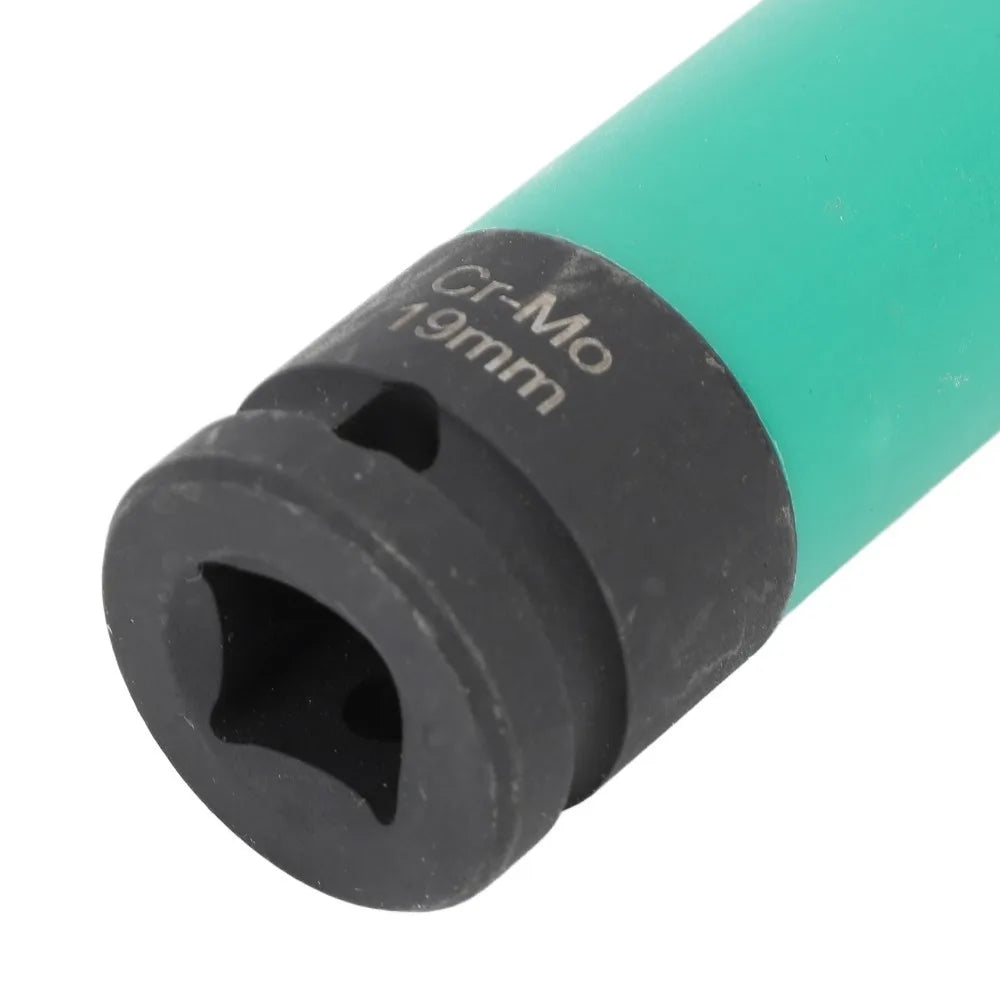 1/2" Drive Extra Deep Wheel Nut Socket 17mm 19mm 21mm 6-Point