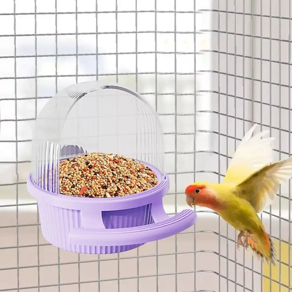 Hanging Cage Bird Feeder – Durable Plastic Parrot Feeder Cup