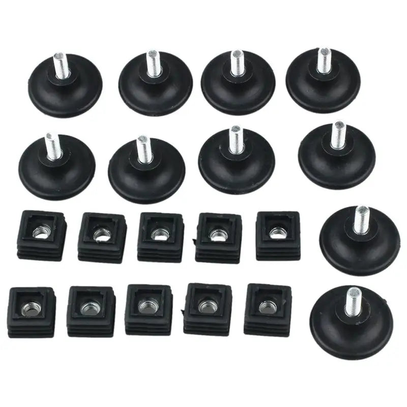 50-Set Adjustable Leveling Feet 45mm Base & 25x25mm Tube Insert Kit