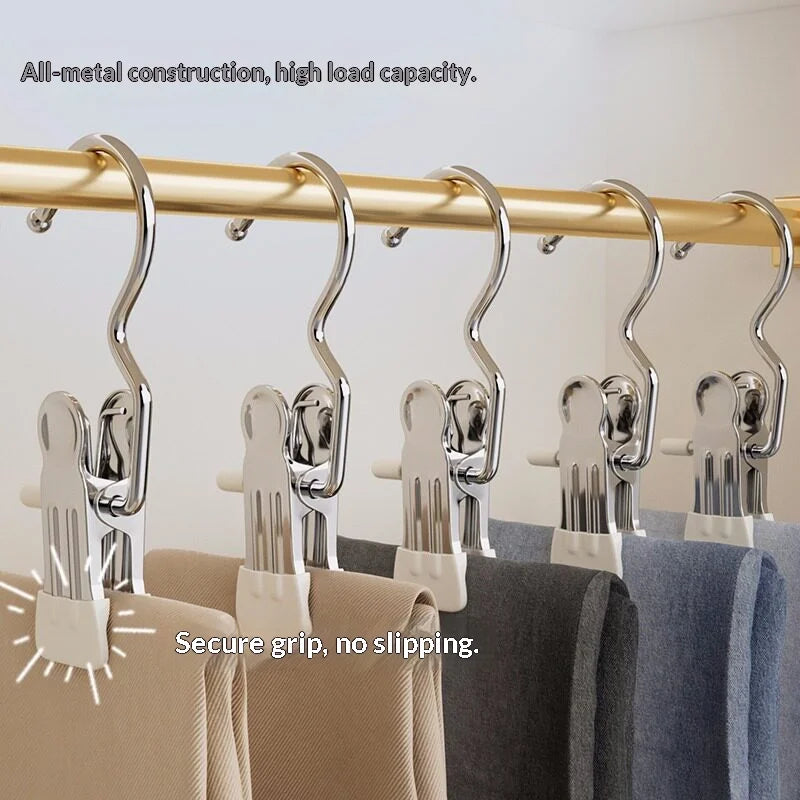 Stainless Steel Clothespin Clip Anti-Slip Clothes Hanger Hook