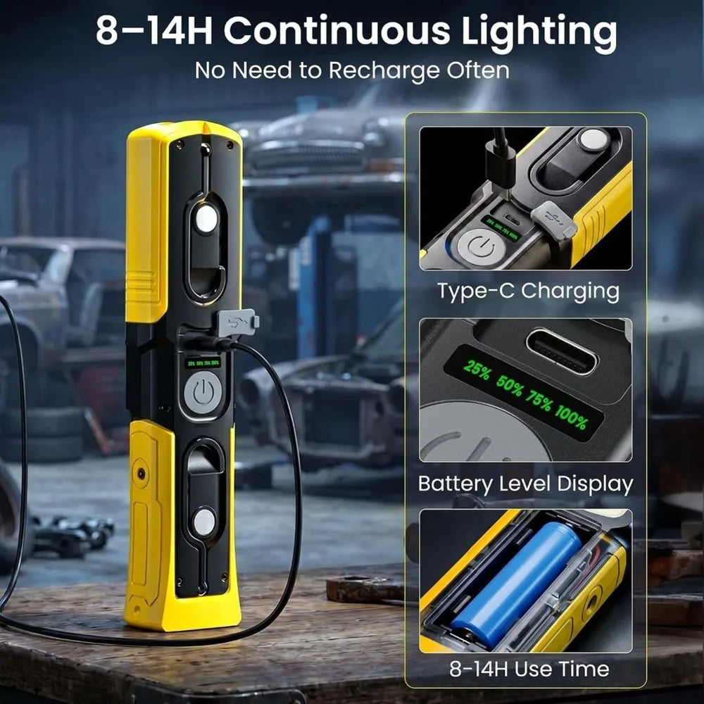 Magnetic Rechargeable LED Work Light 1800lm – 180° Rotating