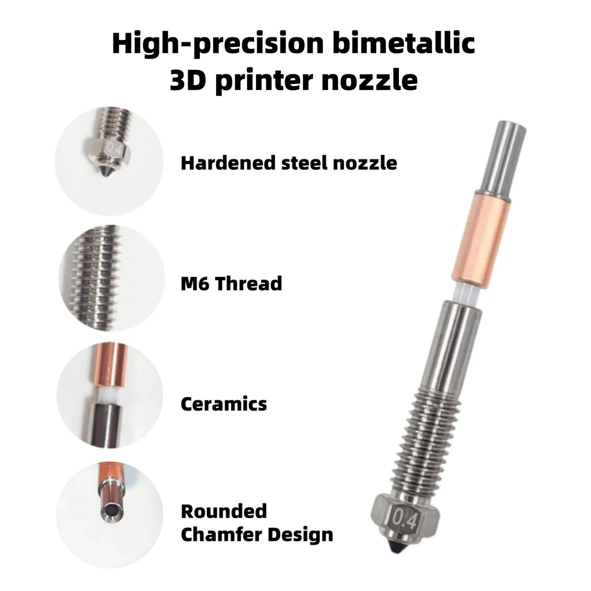BEGRINT Bimetallic Hotend Nozzles for QIDI Plus4 – 0.2–0.8mm