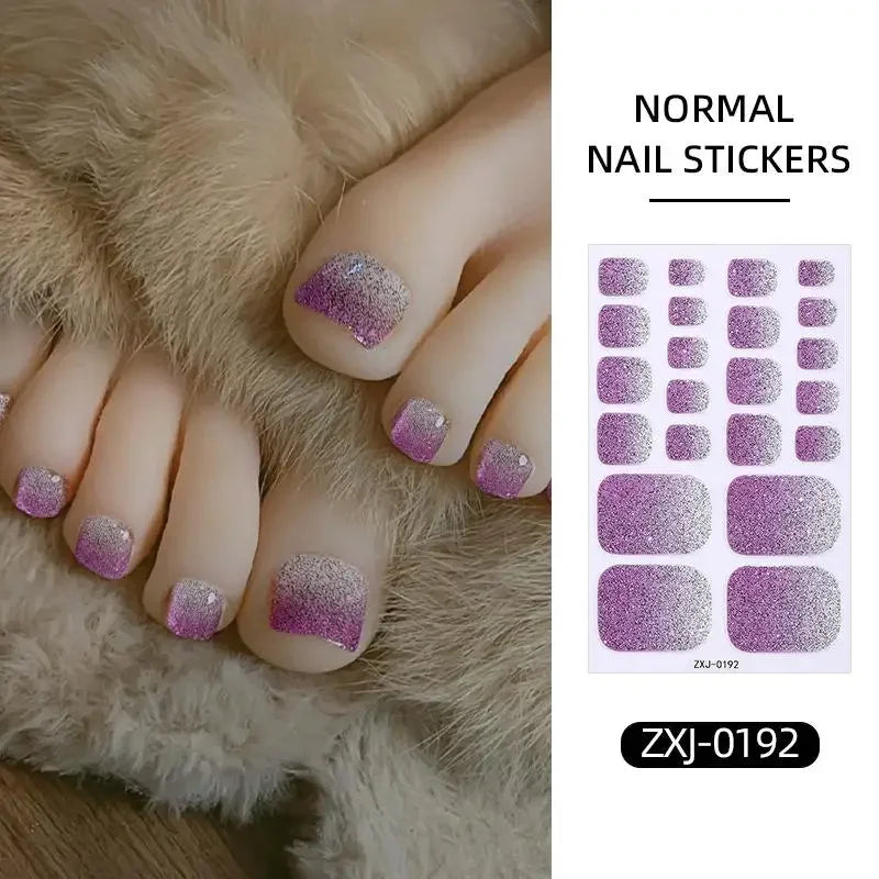 Glitter Self-Adhesive Toe Nail Wraps – Full Cover Shiny Decals