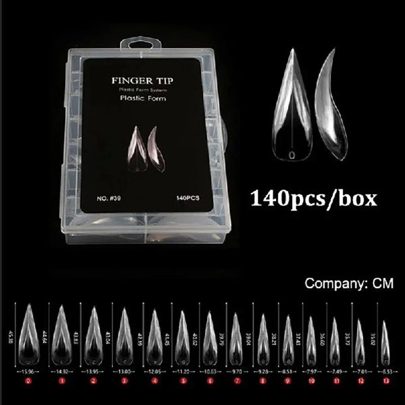 Eagle Talon Stiletto False Nail Tips – Clear Acrylic 70/140/150pc
