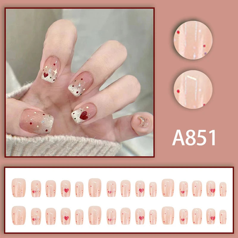 24-Pack Kids Press On Nails – Cute Removable Fake Nail Tips