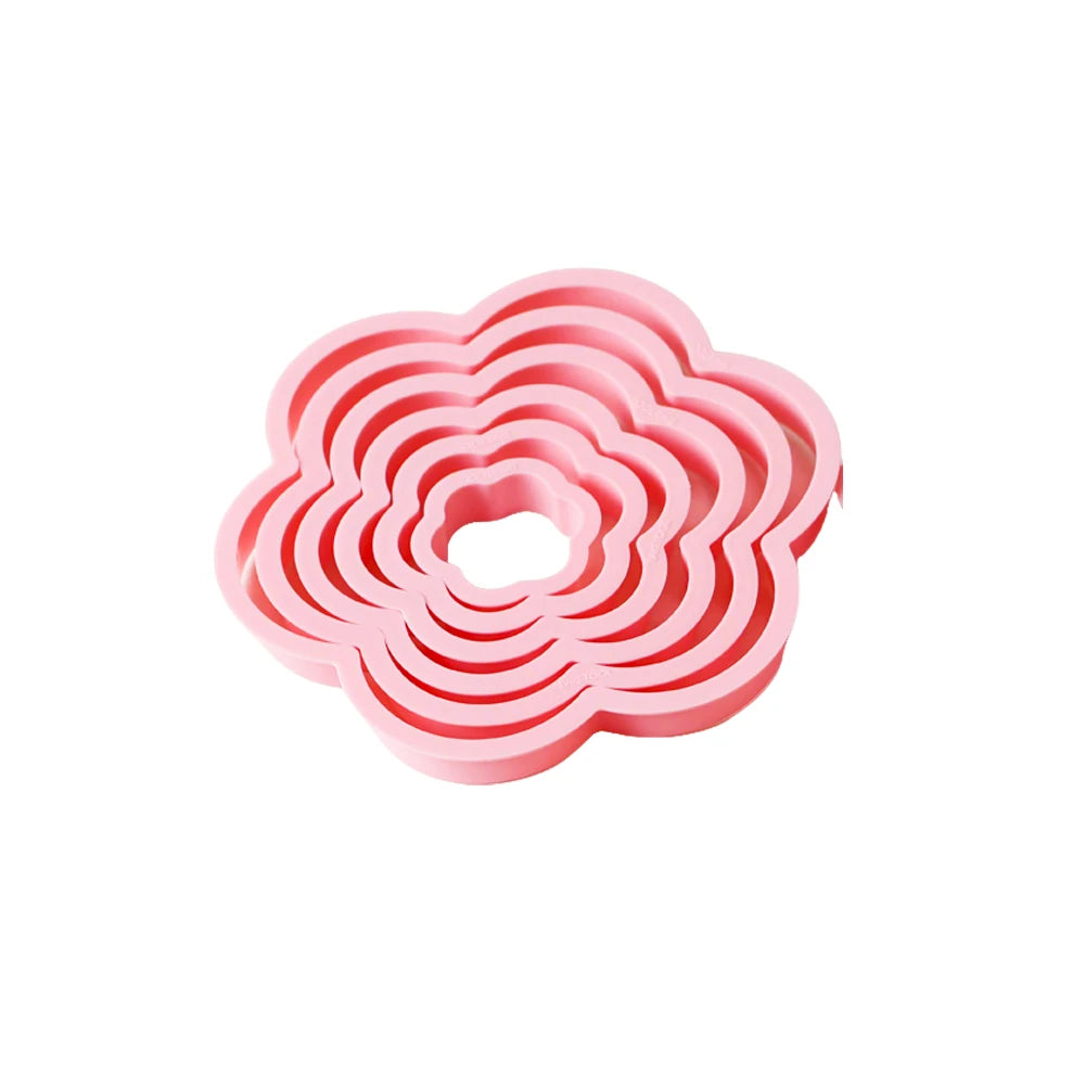 Pink Heart Star Flower Cookie Cutter Molds – Baking Set