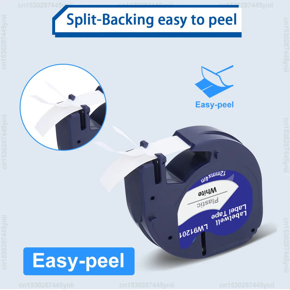 Labelwell 12mm LT Label Tape for Dymo LetraTag 91201 3PK/10PK