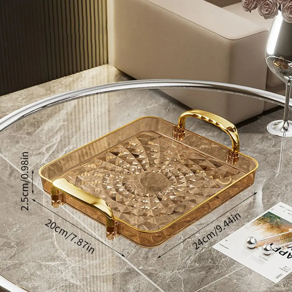 Clear Plastic Storage Tray with Handles – Jewelry & Snack Organizer
