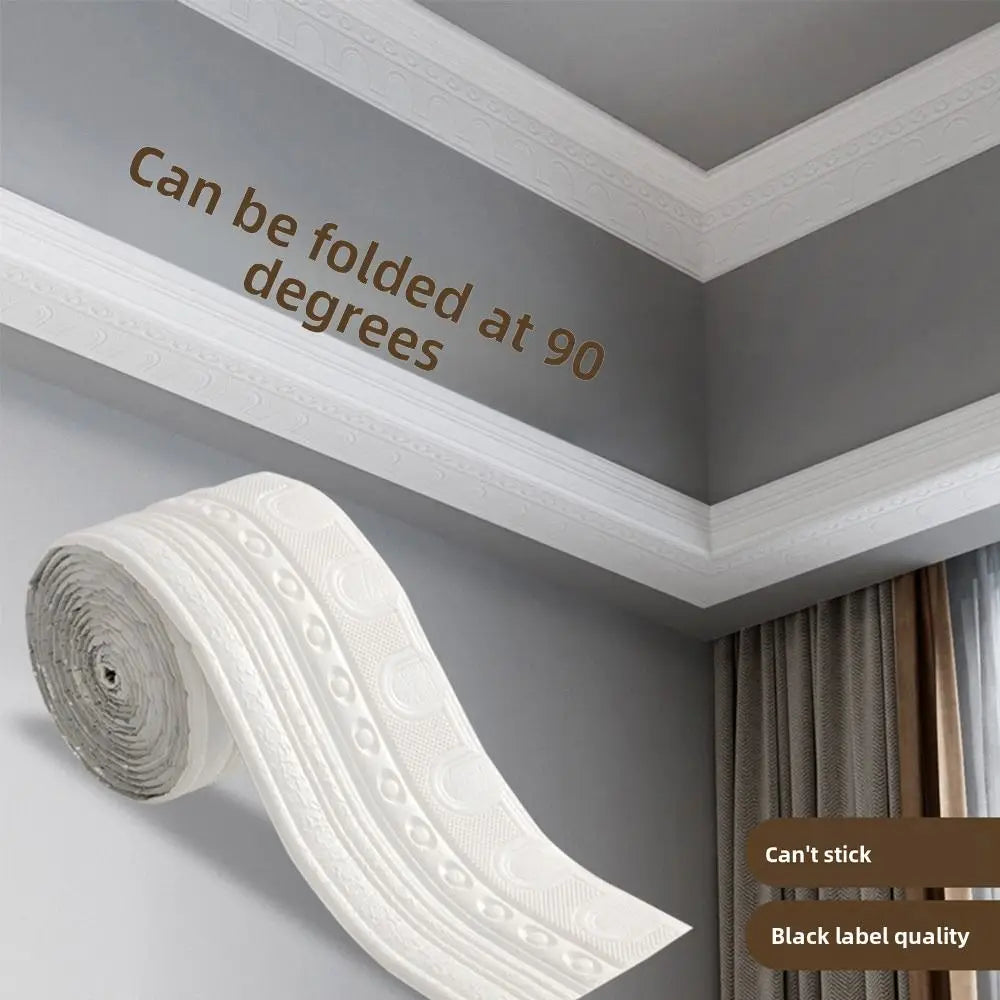 3D Self-Adhesive Wall Border Sticker 2.3m | Modern Waist Line