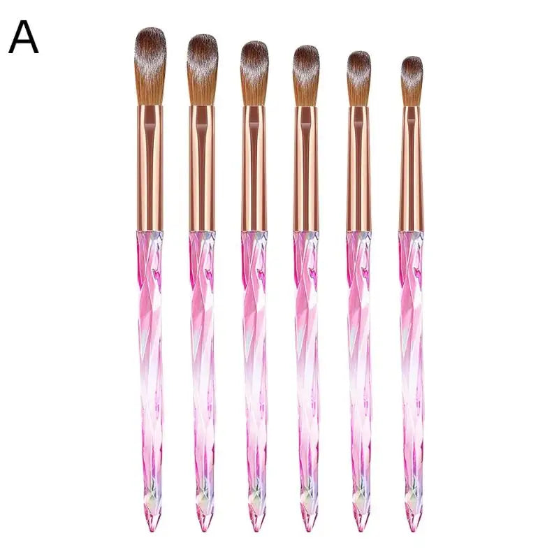 6-Piece Acrylic Nail Brush Set – 3D Carving & Extensions