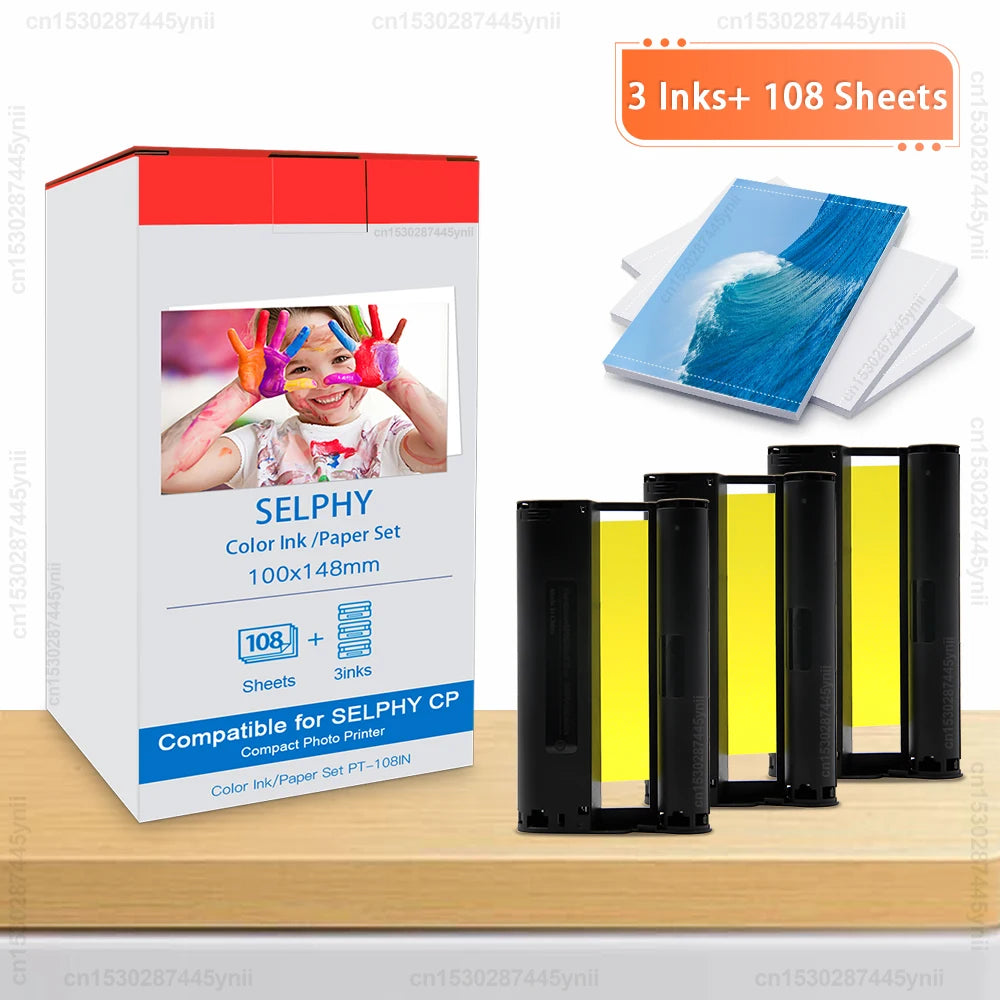 KP-108IN Ink & Photo Paper for Canon Selphy CP1200 CP1300 CP1000