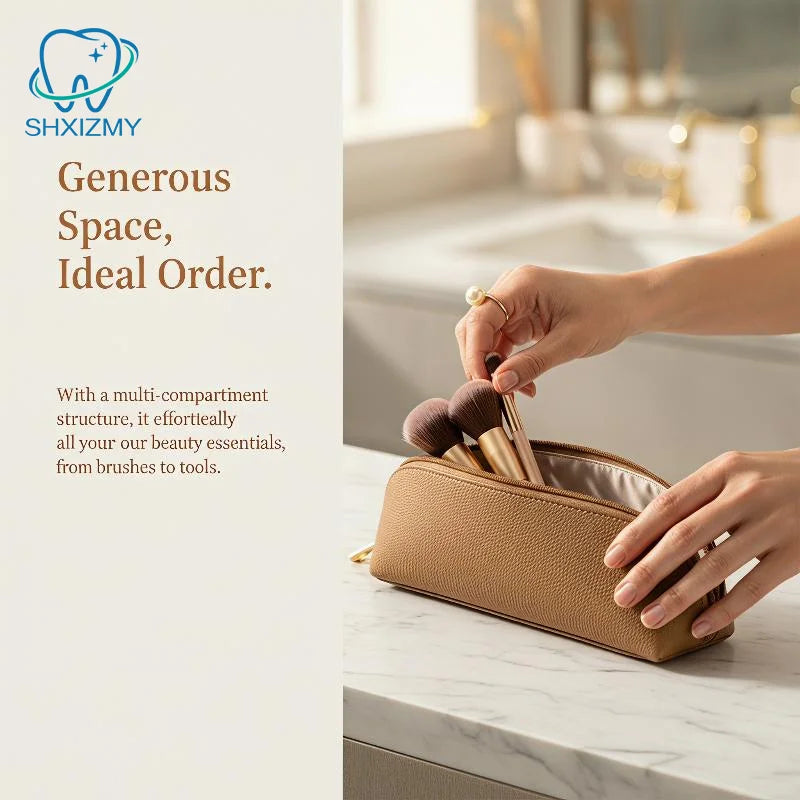 PU Leather Pencil Pouch – Waterproof Metal Zipper Case