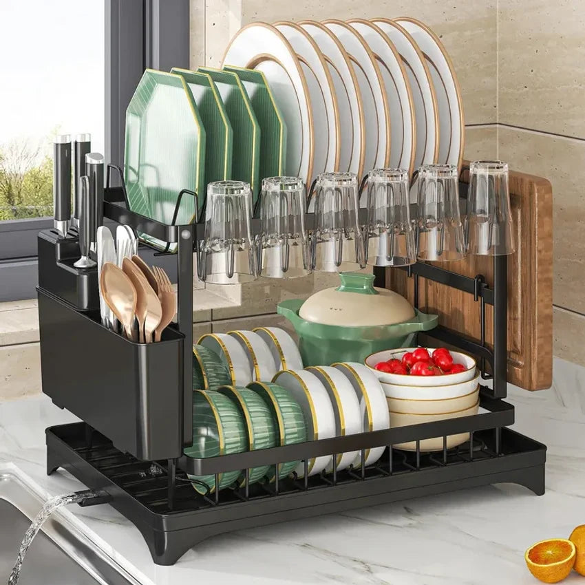 Premium Stainless Steel Dish Rack – Compact Kitchen Organizer