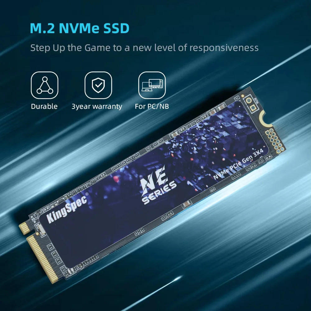 KingSpec M.2 NVMe SSD 128GB–2TB PCIe 3.0 Internal Drive 2280