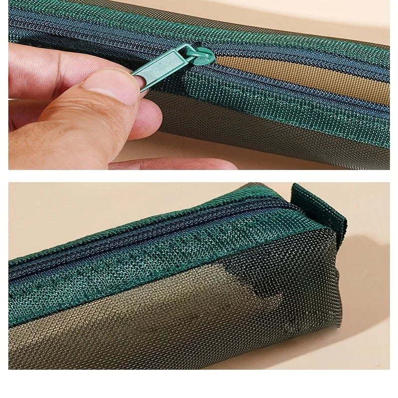 Mini Mesh Pencil Case – Portable Exam & School Supply Bag