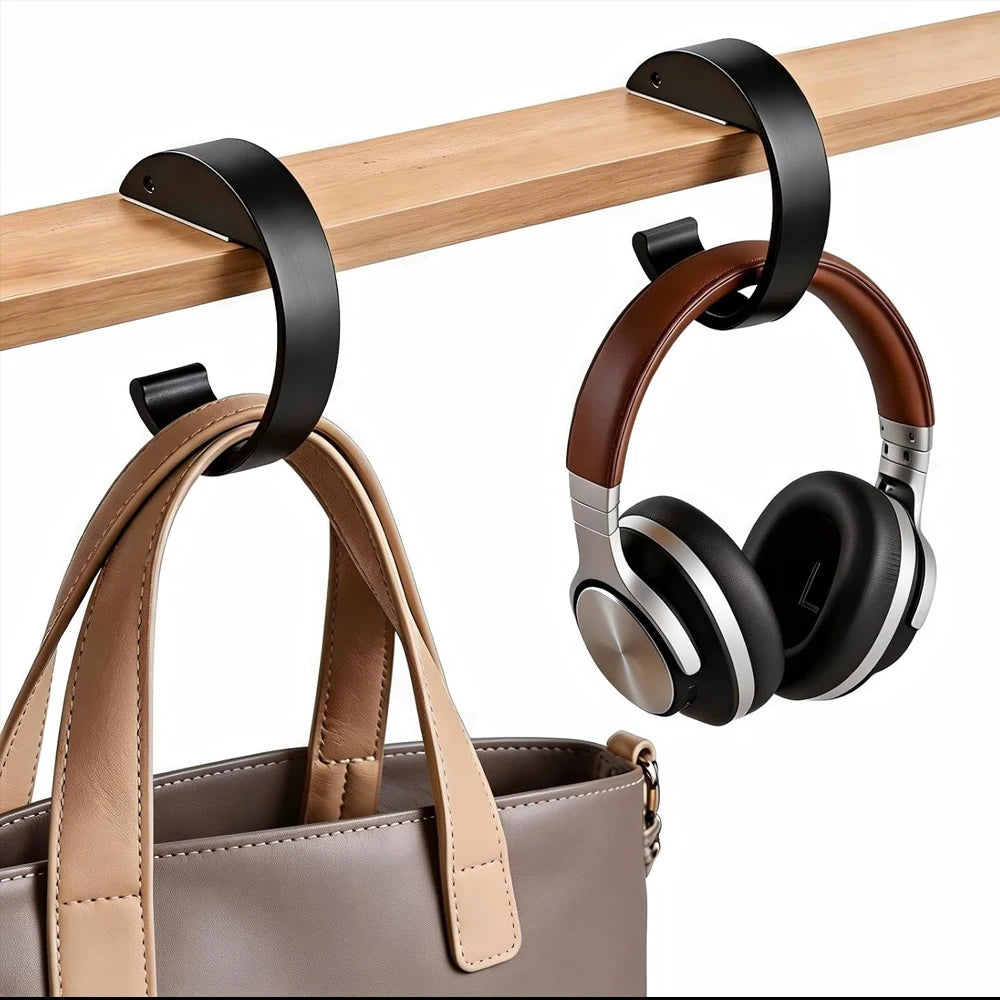 C-Shape Desk Hook – Punch-Free Bag & Headset Hanger