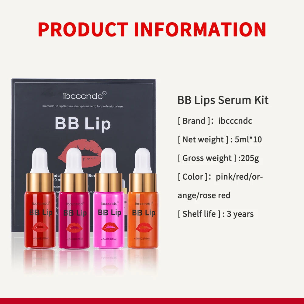 BB Lips Ampoule Serum Set – Semi-Permanent Tinted Lip Gloss Kit