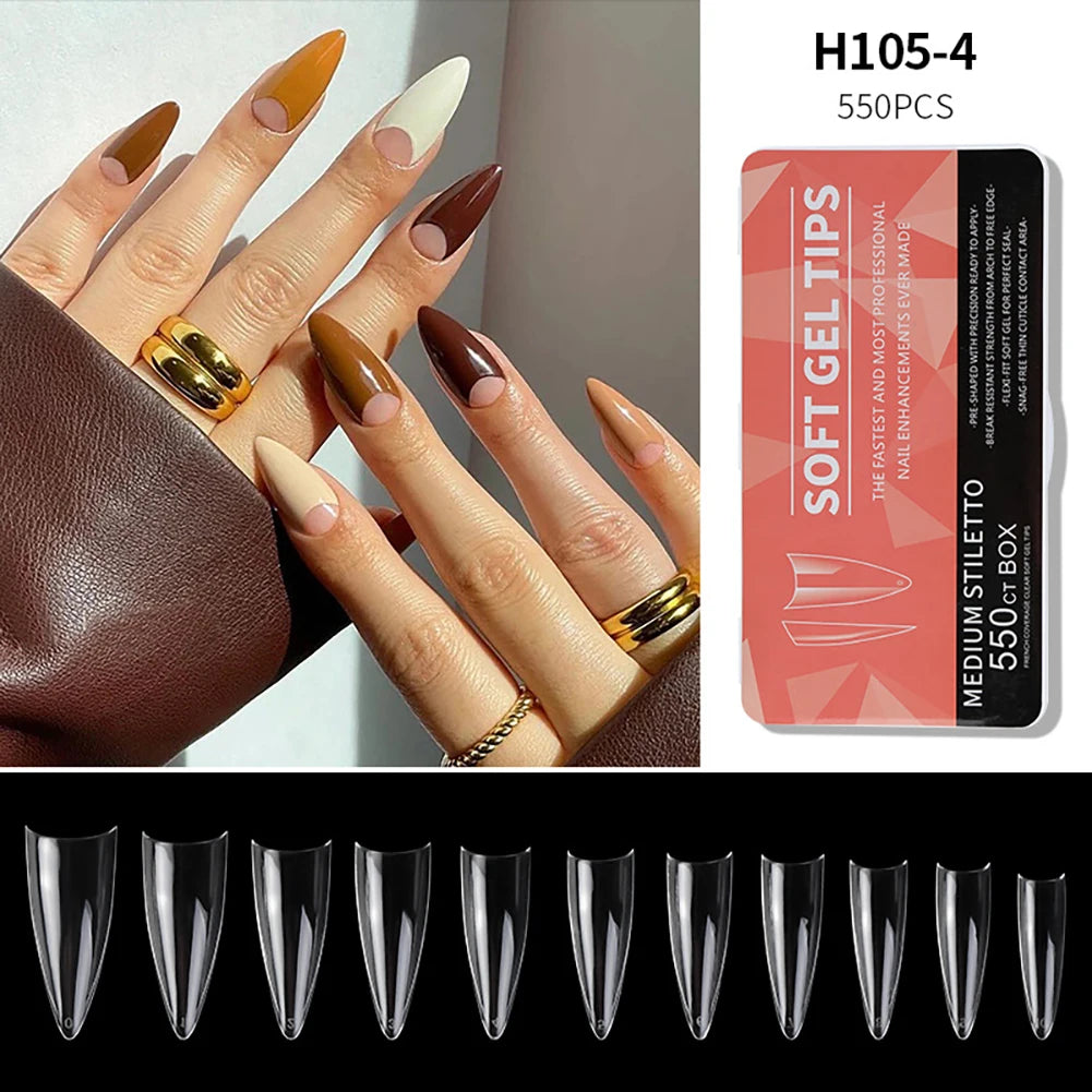 Yoxier Ultra Thin Soft Gel Full Cover Matte Press On Nails 440/550pc