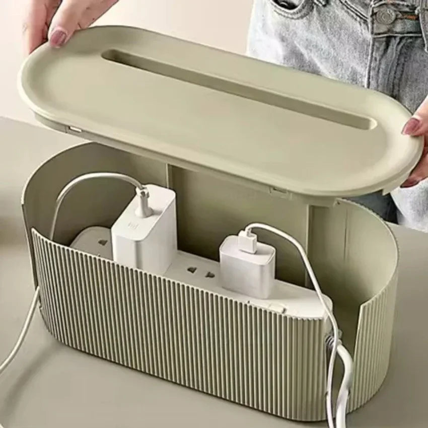 Nordic Cable & Power Strip Storage Box Organizer