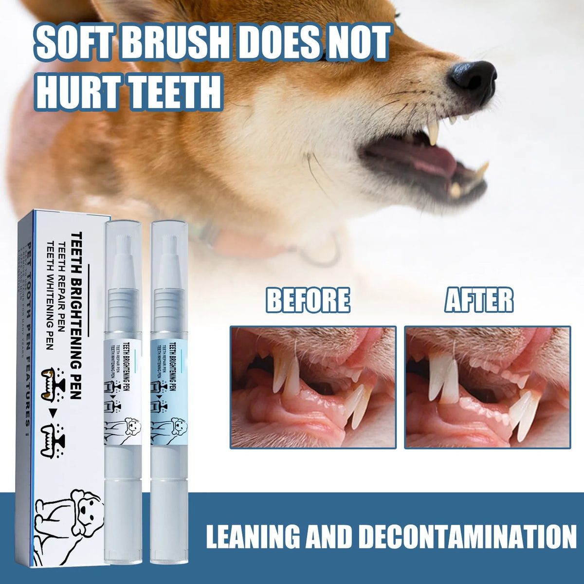 Pet Teeth Cleaning Kit – Tartar Scraper & Whitening Pen