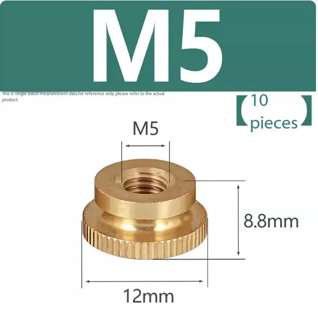 GB806 Brass Knurled Thumb Nut Copper Step Hand Tighten M3–M10