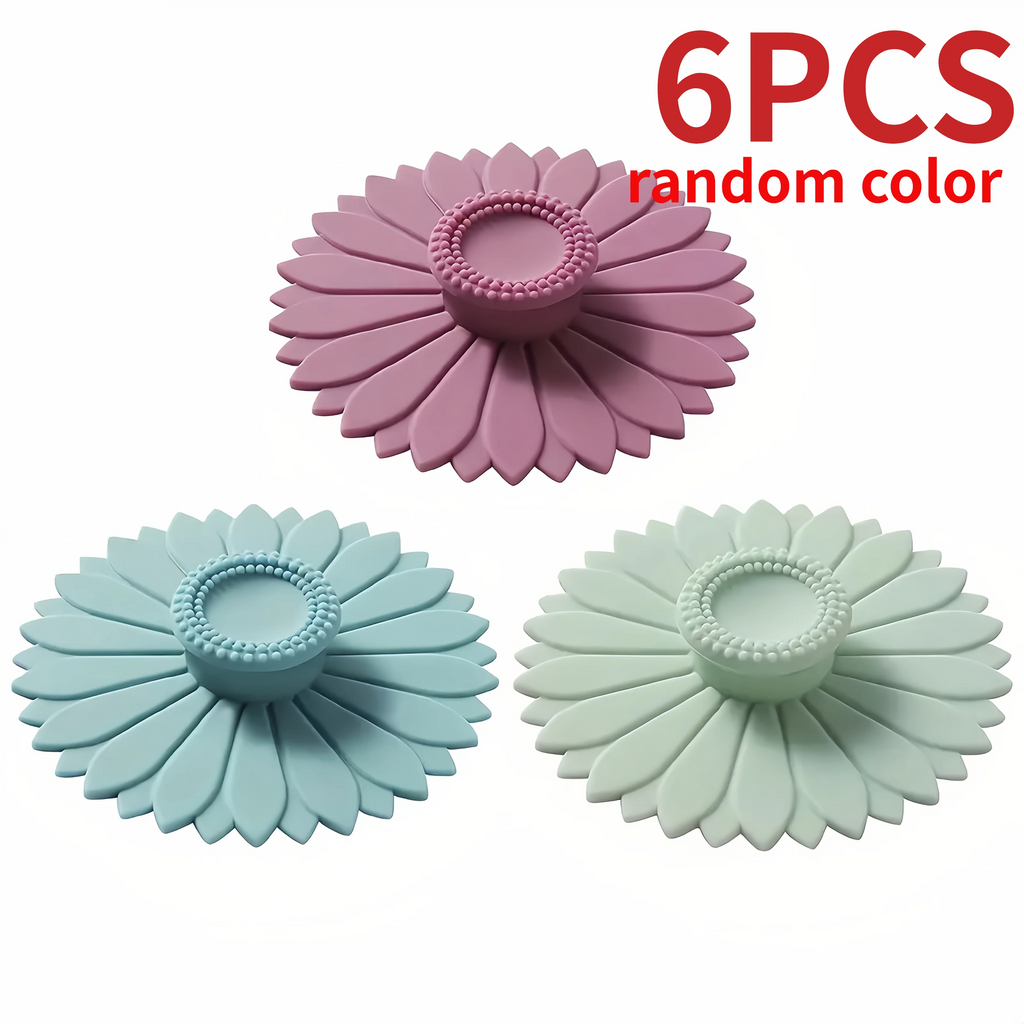 Sunflower Silicone Cup Covers 3/6 Pack – Dustproof Mug Lids