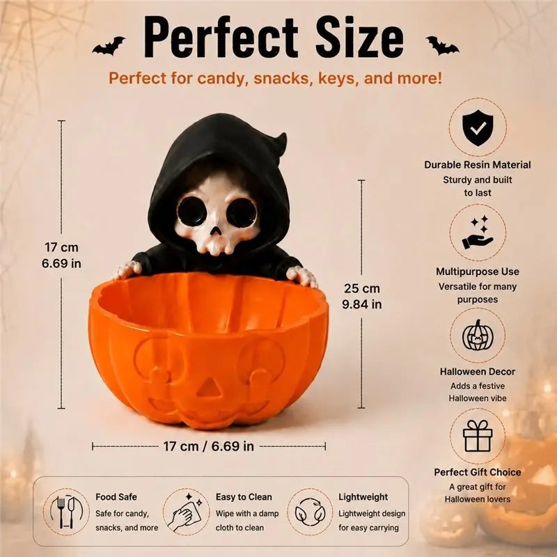 3D Printed Halloween Grim Reaper Candy Bowl – PLA Pumpkin