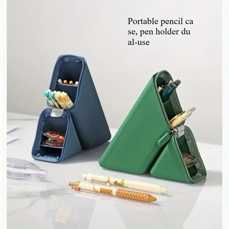 Foldable Silicone Pen Holder Large Capacity Desk Pencil Case