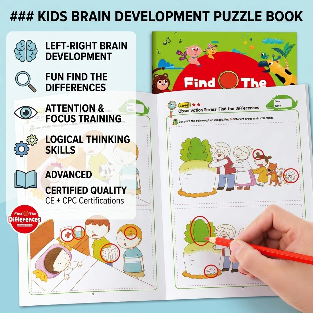 Kids Find the Difference Book – Logic & Visual Skills Ages 3–6