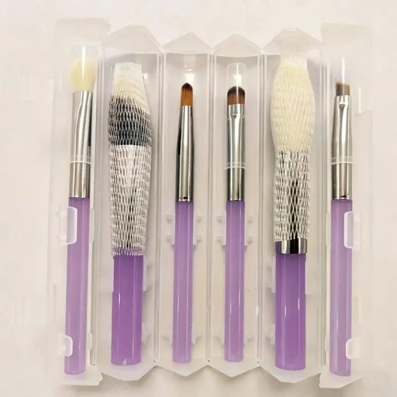 SHXIZMY 6-Piece Portable Makeup Brush Set with Roll-Up Case