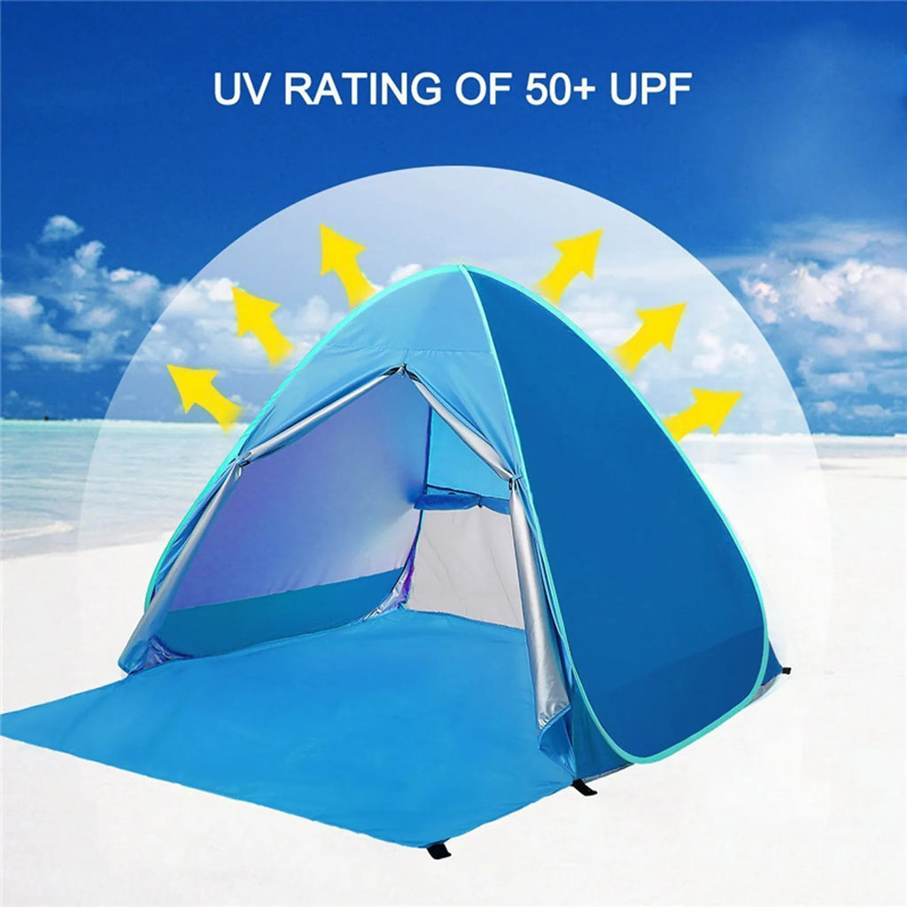 VIBE Pop-Up Beach Tent UPF 50+ Sun Shade Shelter 3–4 People