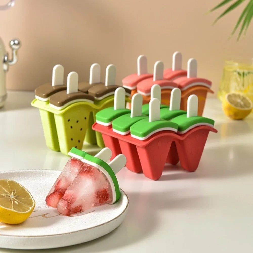 Watermelon Popsicle Molds 4/6 Grid Reusable Food-Grade DIY