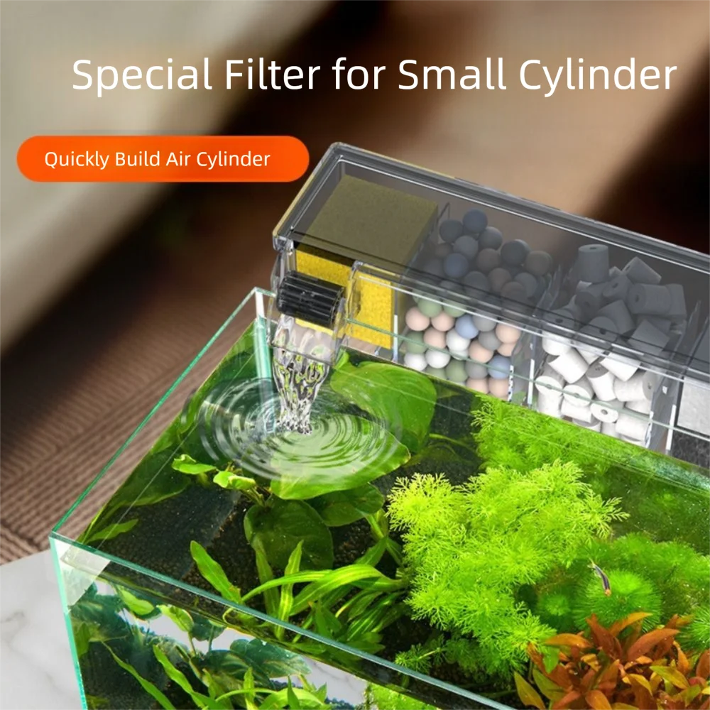 Wall Mounted Fish Tank with Waterfall Filter & Water Pump