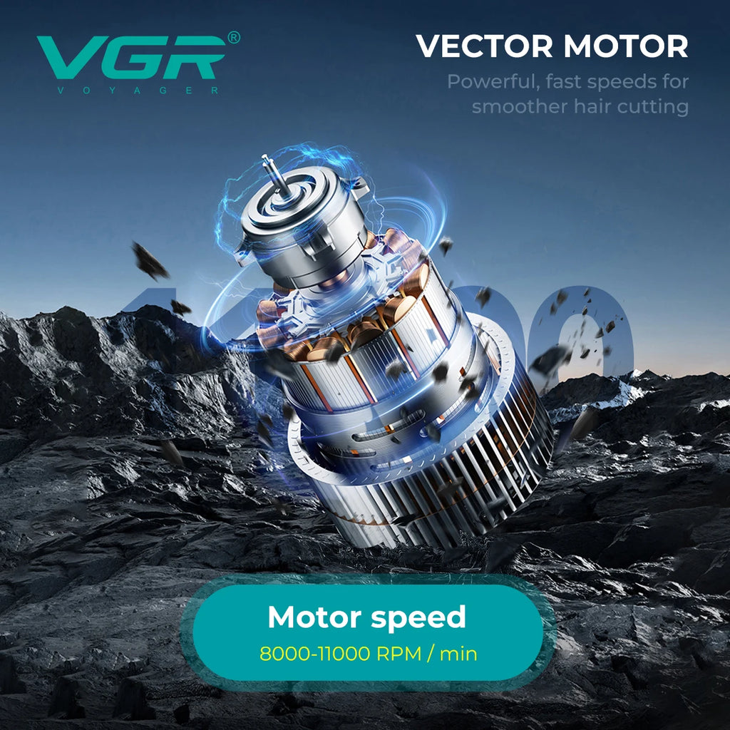VGR V-668 Cordless Hair Clipper 11000 RPM | DLC Blades