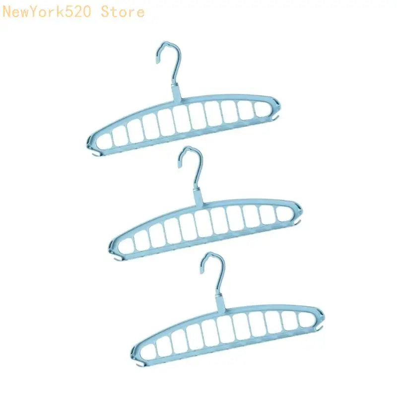 11-Slot Heavy Duty Plastic Multi-Hanger – 3-Pack Space Saver