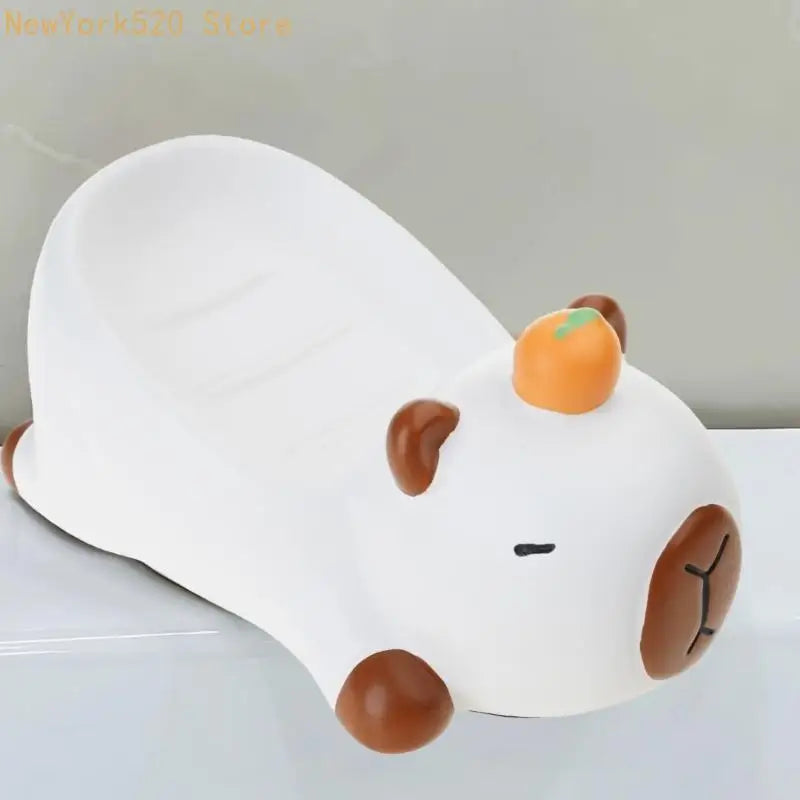 Cartoon Capybara Resin Draining Soap Dish – Bathroom Tray