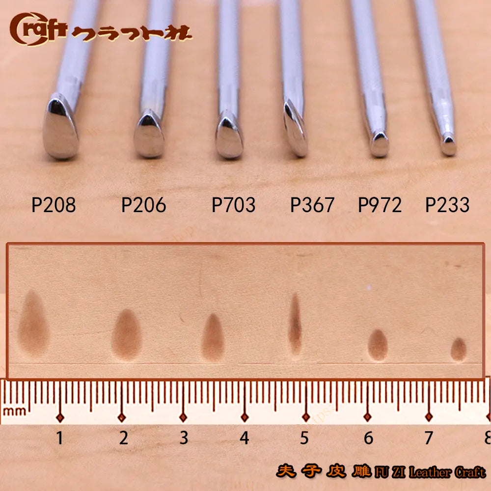 VIBE Japan Craft Leather Engraving Stamp Tools – Water Droplet Set