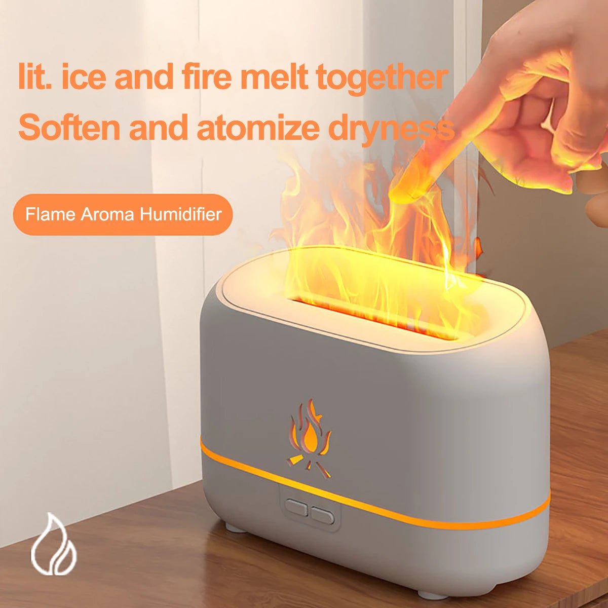 RGB Flame Aroma Diffuser Humidifier – 7-Color USB Night Light