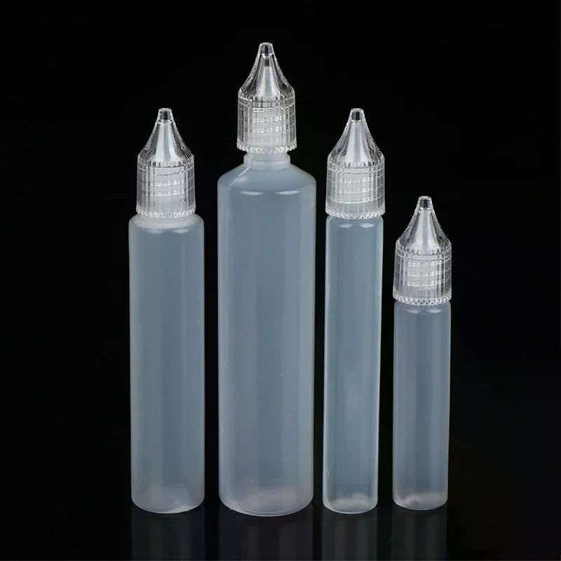 5-Pack Refillable Dropper Bottles 10–50ml Pen Shape Precision Tip