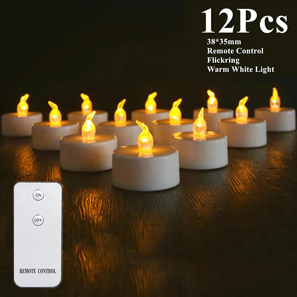 LED Flameless Tea Light Candles – Flickering Battery Operated 12/24 Pack