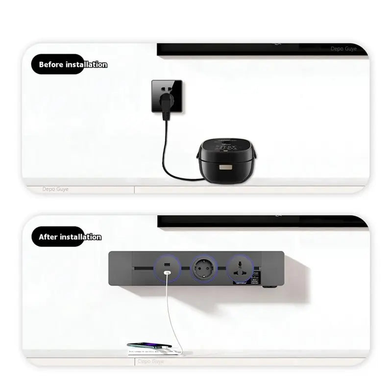 50cm Wall Track Socket 13A Multifunctional Power Strip