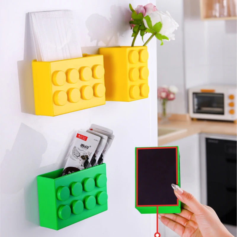2-Pack Magnetic Storage Box Fridge Door Organizer – Punch-Free