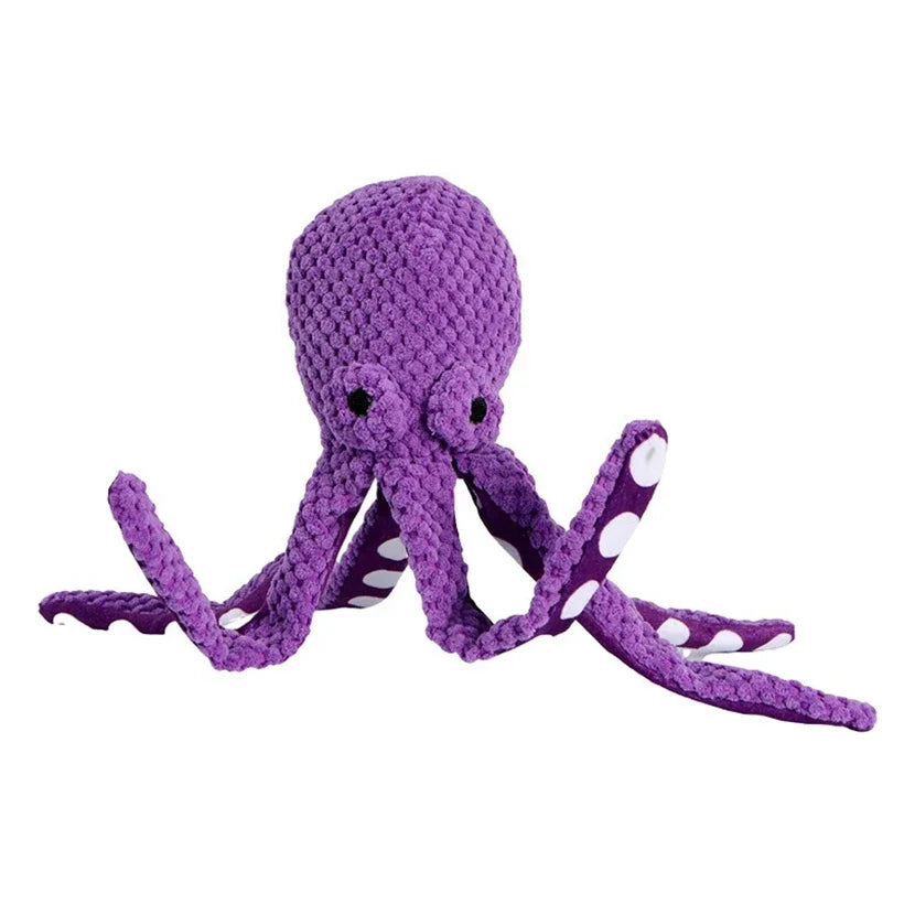 Octopus Squeaky Dog Toy – Interactive Teeth Cleaning Chew