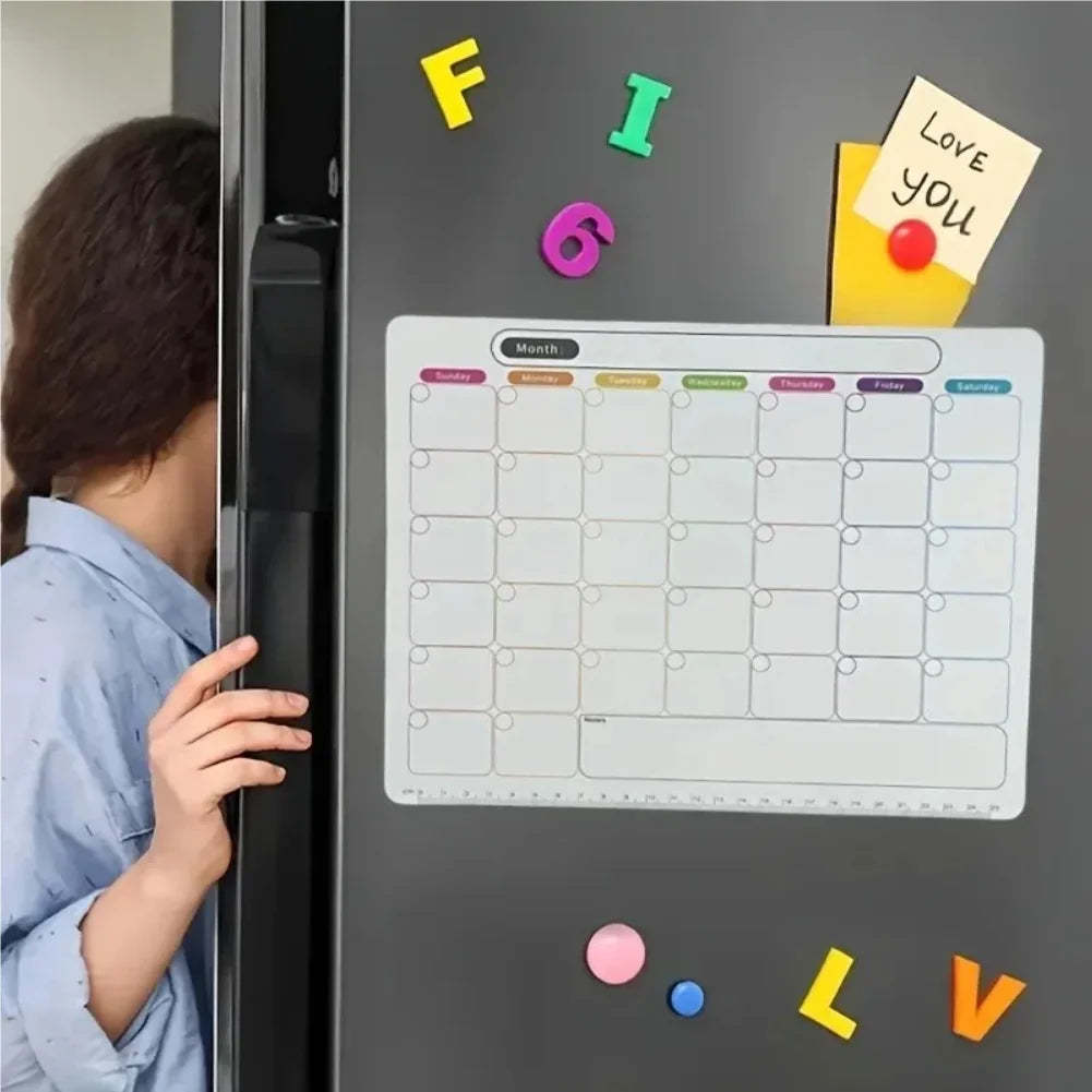 Magnetic Fridge Calendar Planner – Monthly & Weekly Organizer
