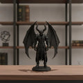 3D Printed Demon Warrior Figurine – Winged Devil Statue Decor