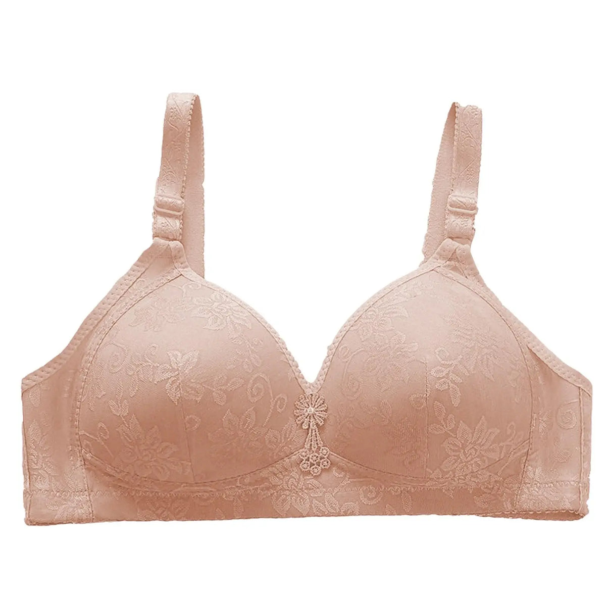 Women's Wire-Free Gathering Bra – Breathable Seamless Half Cup