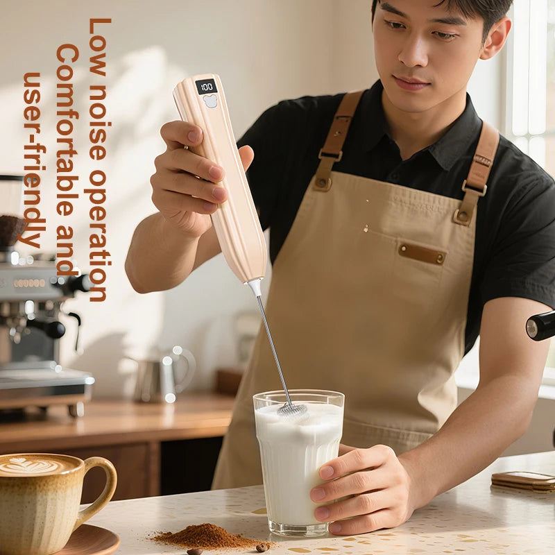 Electric Handheld Egg Beater USB Rechargeable Mini Milk Frother