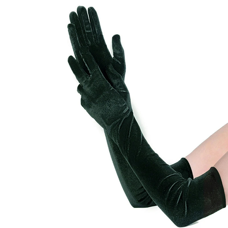 Women's Velvet Long Dress Gloves – Elegant Evening & Party