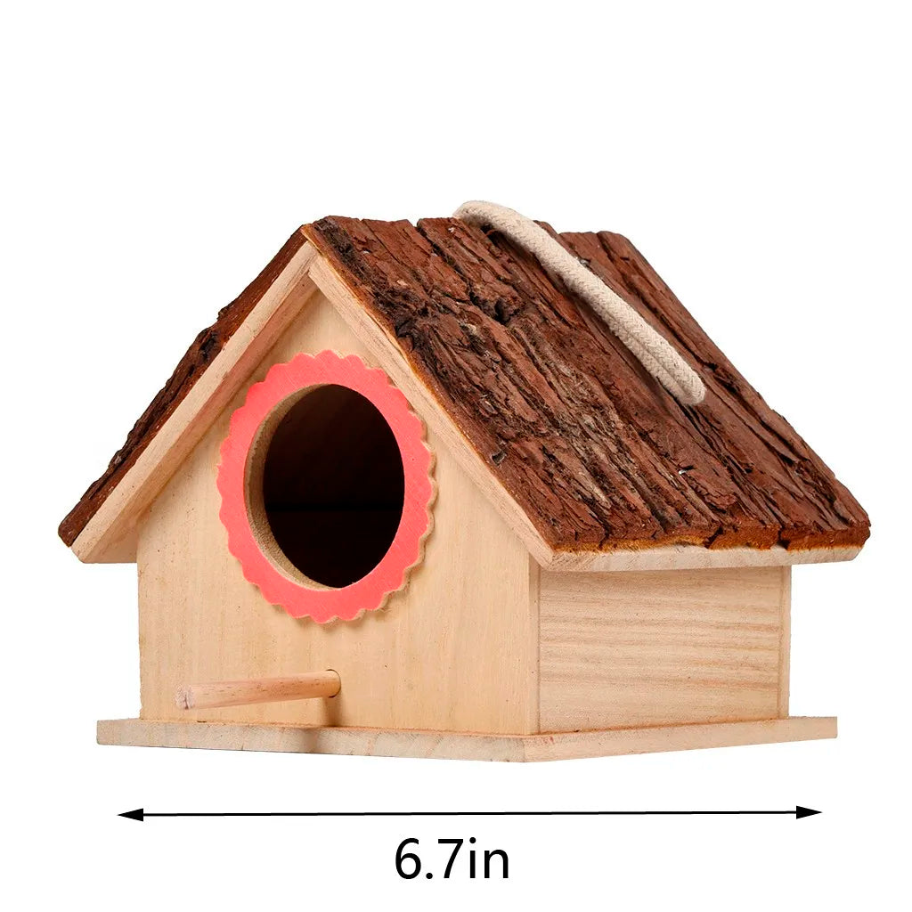 Wooden Bird House Nest Breeding Box – Hanging Garden Decor